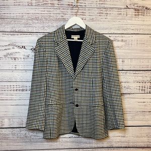 Vintage Banana Republic 100%Wool Tweed Plaid Blazer Two Button Size M